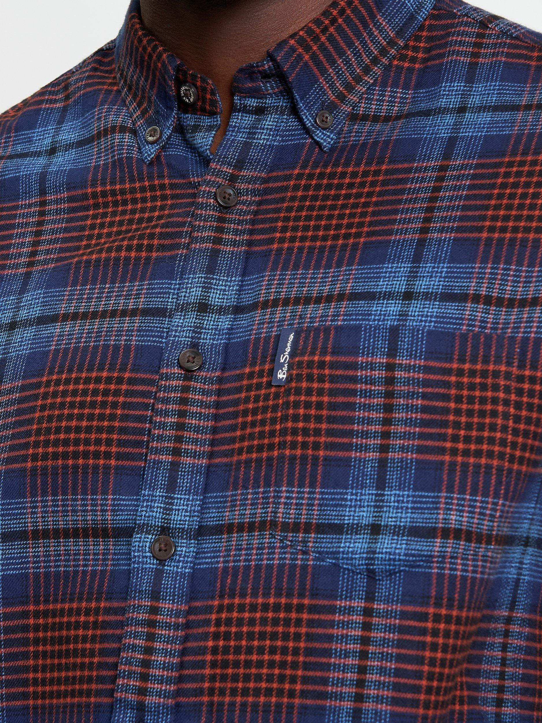 Product image 4 of 5, which shows Ben Sherman Ombre Check Shirt, Marine, S