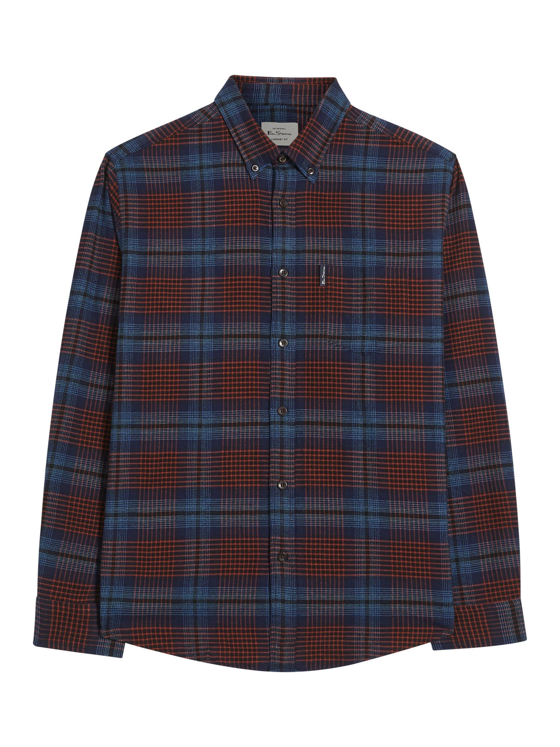 Product image 5 of 5, which shows Ben Sherman Ombre Check Shirt, Marine, S