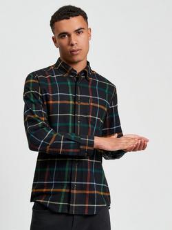 Ben Sherman Brushed Check Cotton Blend Overshirt, Black/Multi, Black/Multi