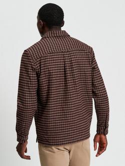 Ben Sherman Puppytooth Cotton Overshirt, Brown - view 2, Brown