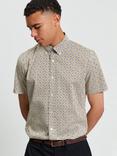 Ben Sherman Cotton Regular Fit Retro Geometric Print Shirt, Mustard