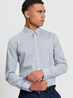 Ben Sherman Split Geometric Print Shirt, Pale Blue/Multi, Pale Blue/Multi