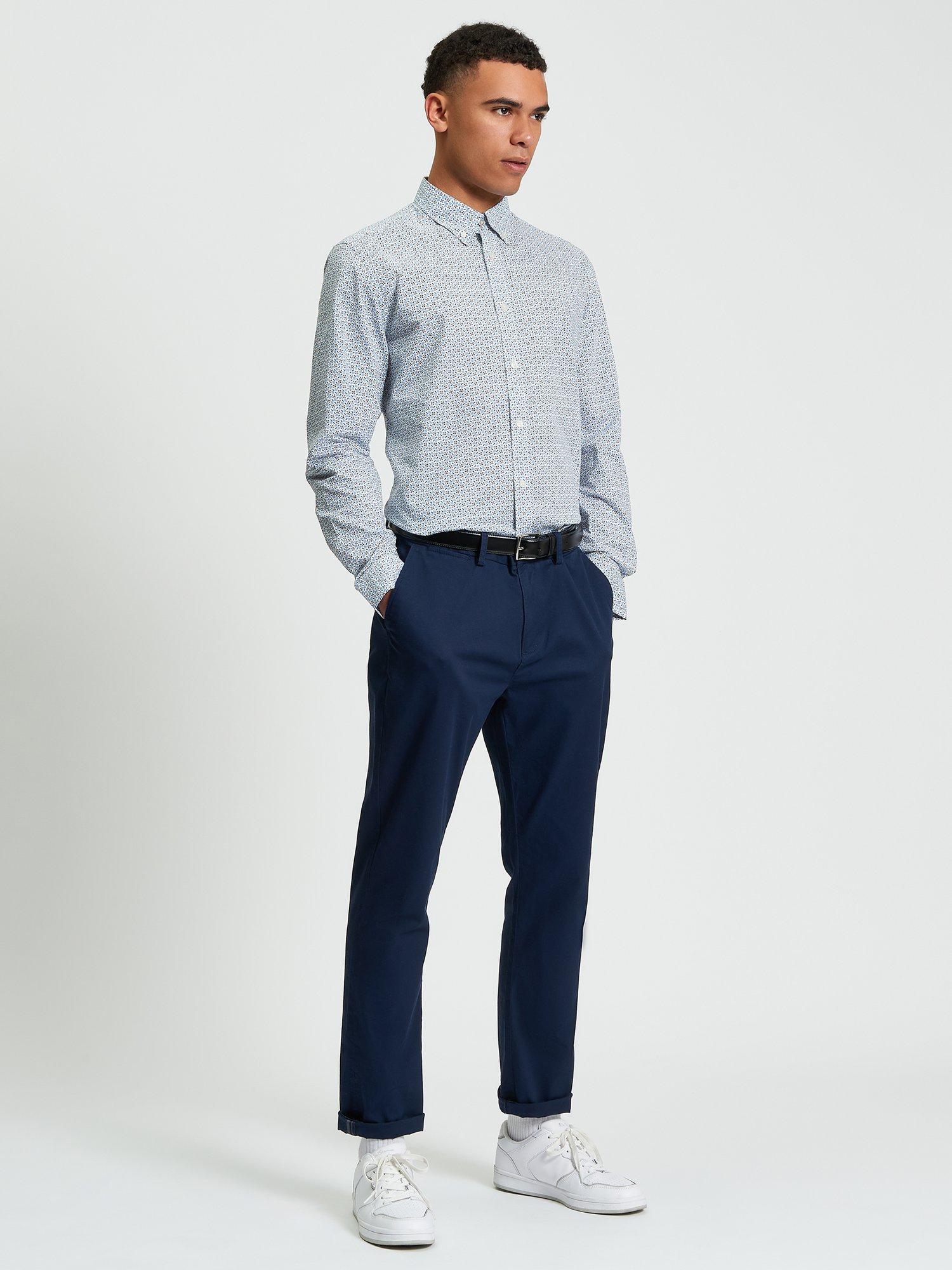 Product image 3 of 5, which shows Ben Sherman Split Geometric Print Shirt, Pale Blue/Multi, S