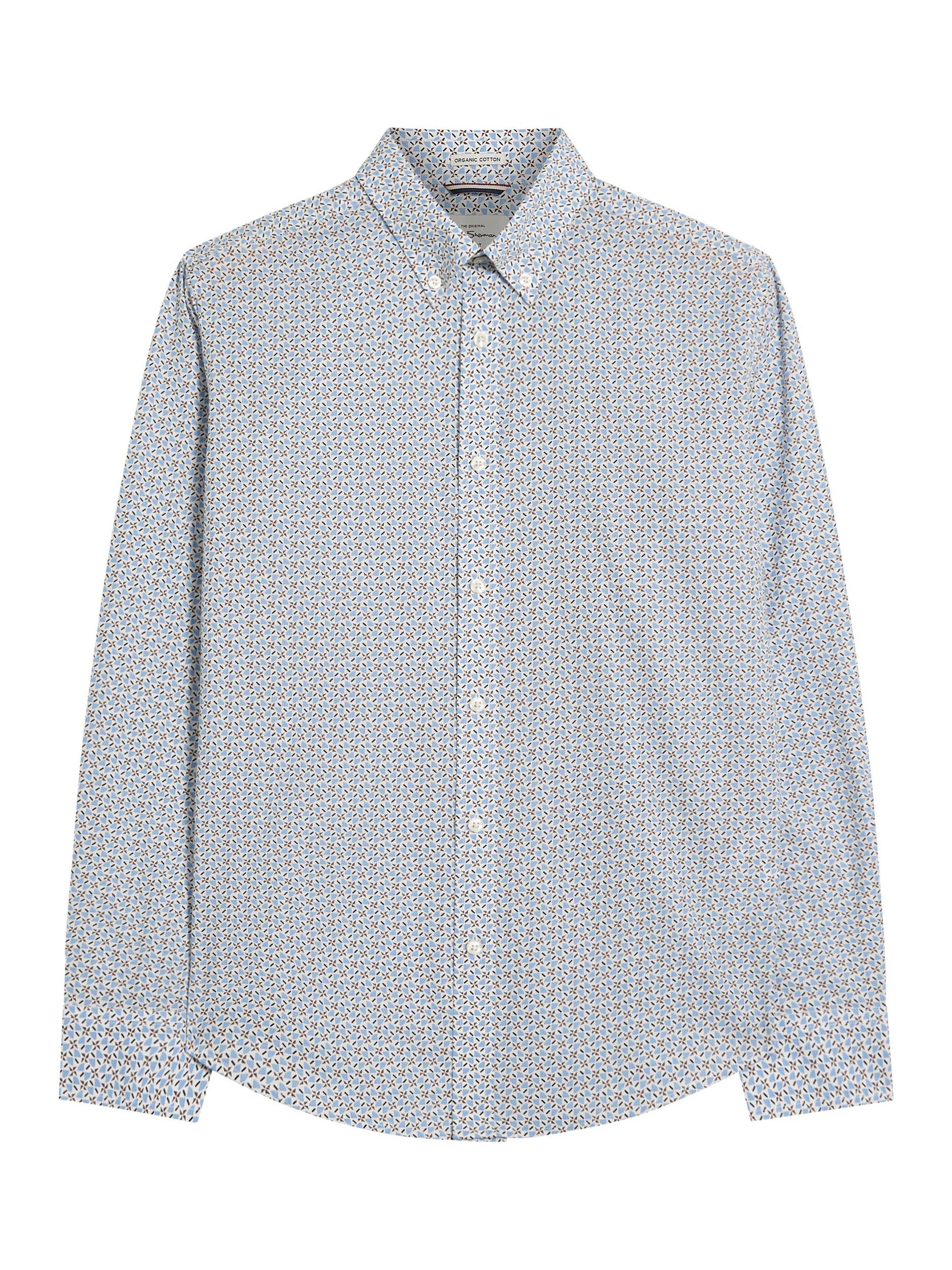Product image 5 of 5, which shows Ben Sherman Split Geometric Print Shirt, Pale Blue/Multi, S
