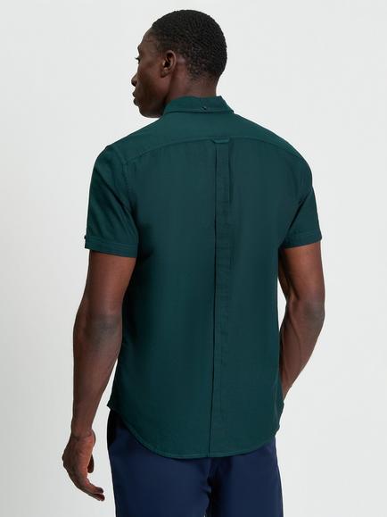Ben Sherman Cotton Regular Fit Oxford Shirt, Dark Green - view 2, Dark Green