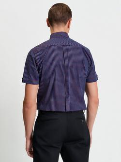 Ben Sherman Signature Organic Cotton Regular Fit Gingham Shirt - view 2, Red/Navy