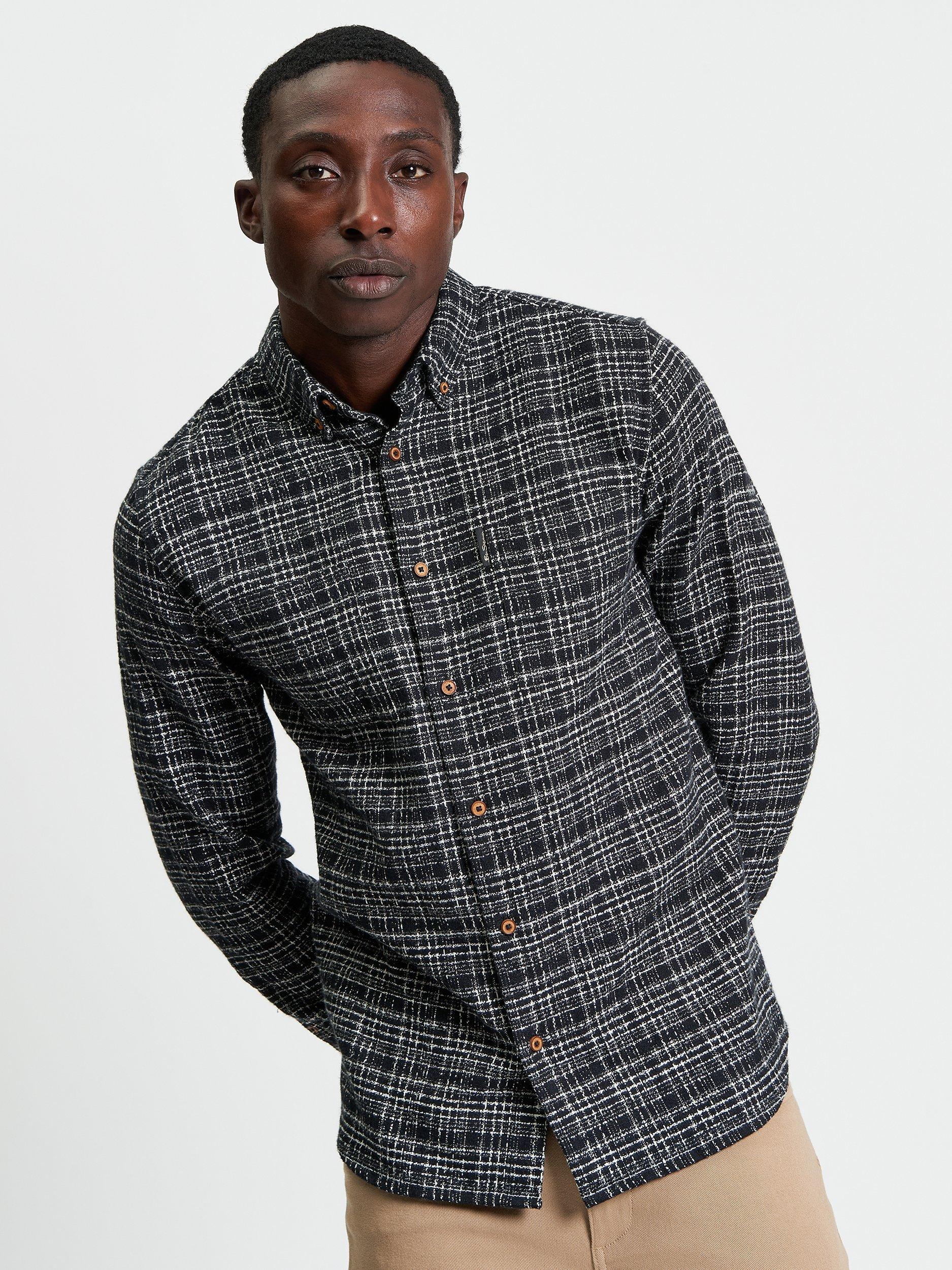 Product image 1 of 5, which shows Ben Sherman Twisted Yarn Shirt, Black, S