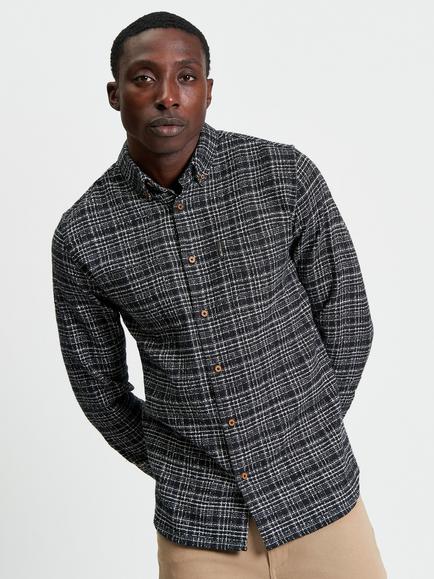 Ben Sherman Twisted Yarn Shirt, Black, Black