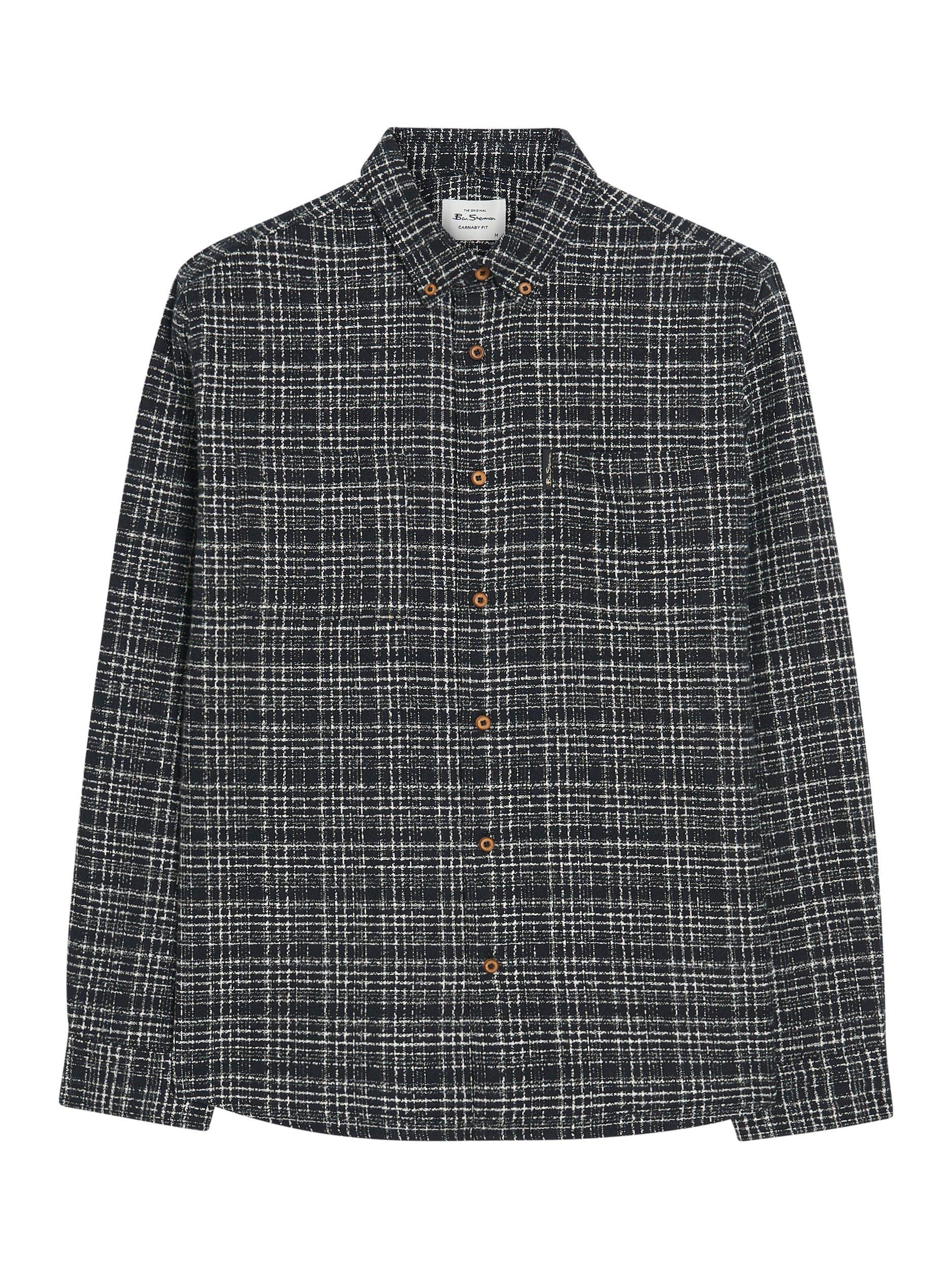 Product image 5 of 5, which shows Ben Sherman Twisted Yarn Shirt, Black, S