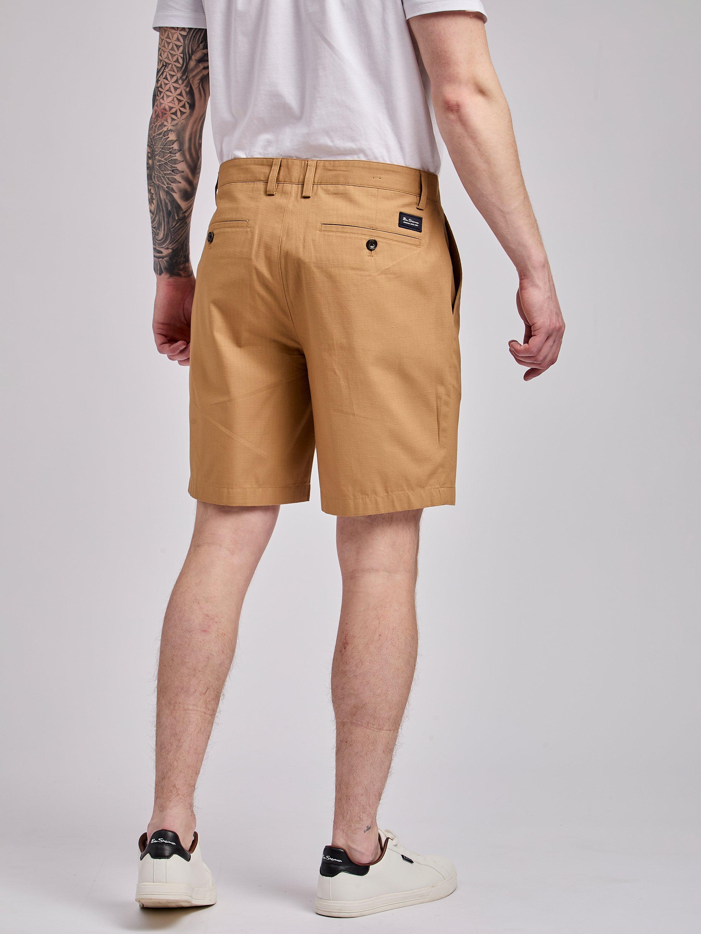 Product image 2 of 5, which shows Ben Sherman Cotton Ripstop Regular Chino Shorts, Light Brown, 30