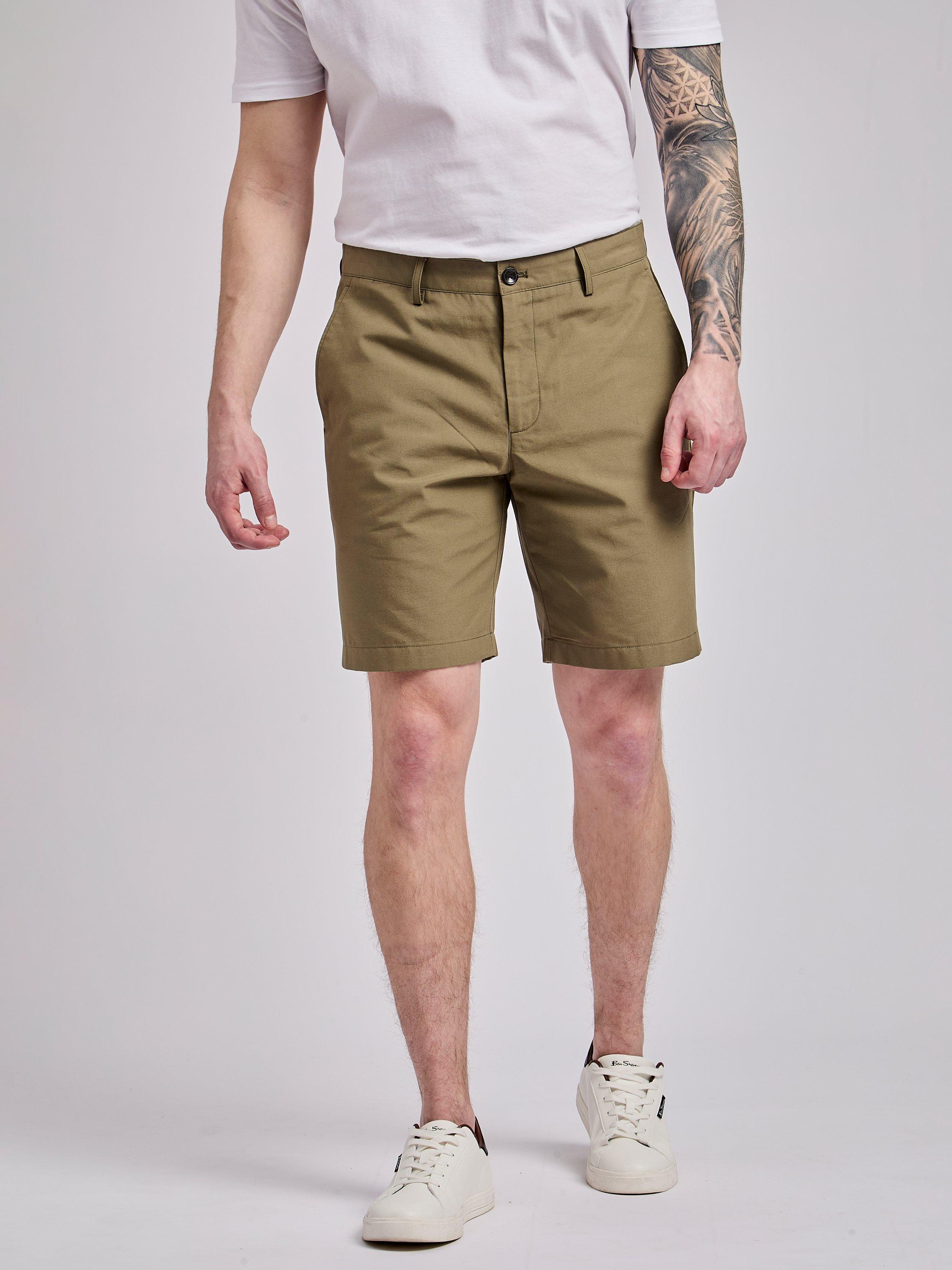 Product image 1 of 4, which shows Ben Sherman Cotton Regular Chino Shorts, Olive, 30
