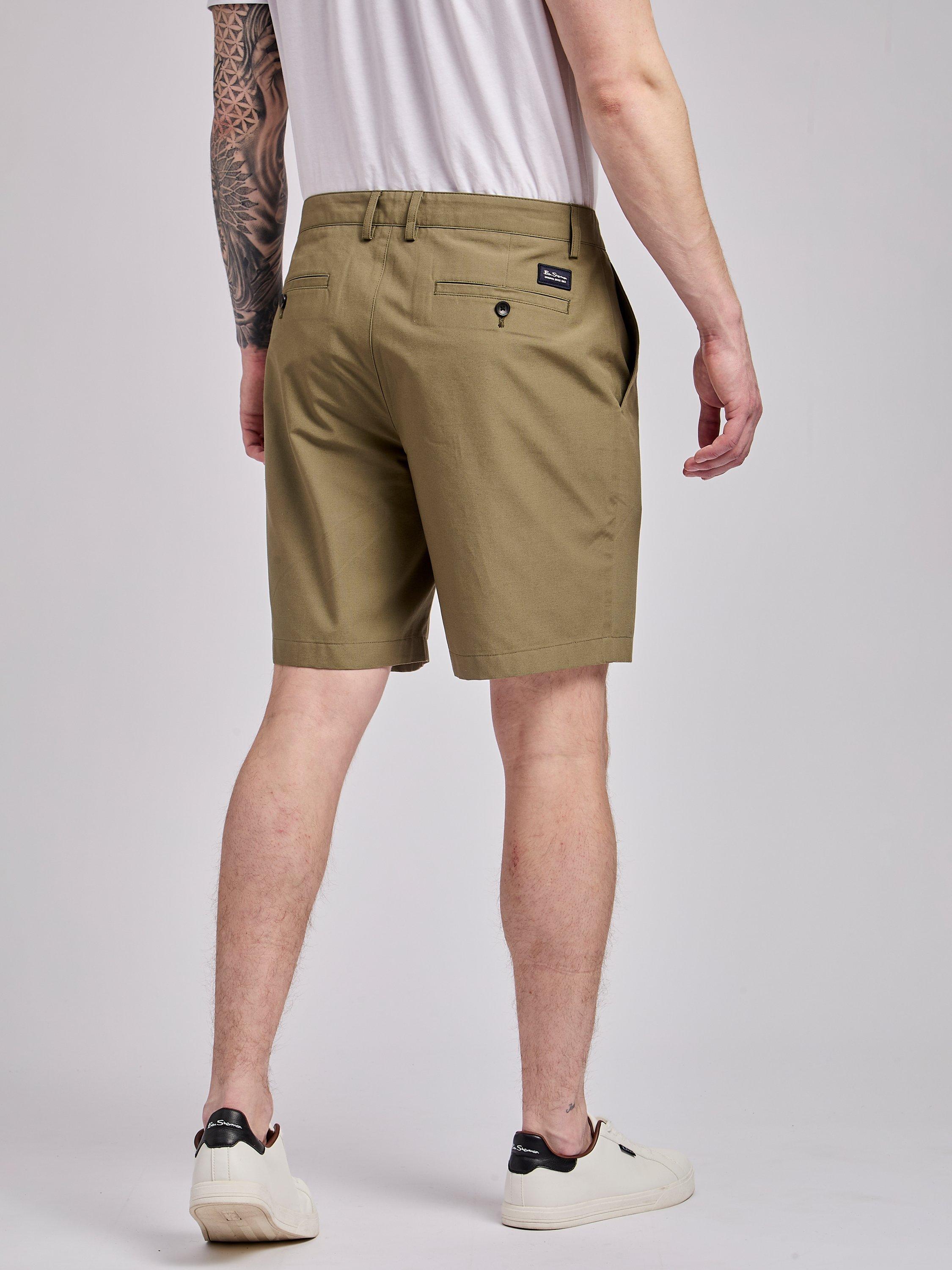 Product image 2 of 4, which shows Ben Sherman Cotton Regular Chino Shorts, Olive, 30