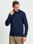 Ben Sherman Merino Wool Half-Zip Jumper, Dark Navy