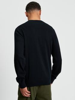 Ben Sherman Textured Cotton Crew Neck Jumper - view 2, Black