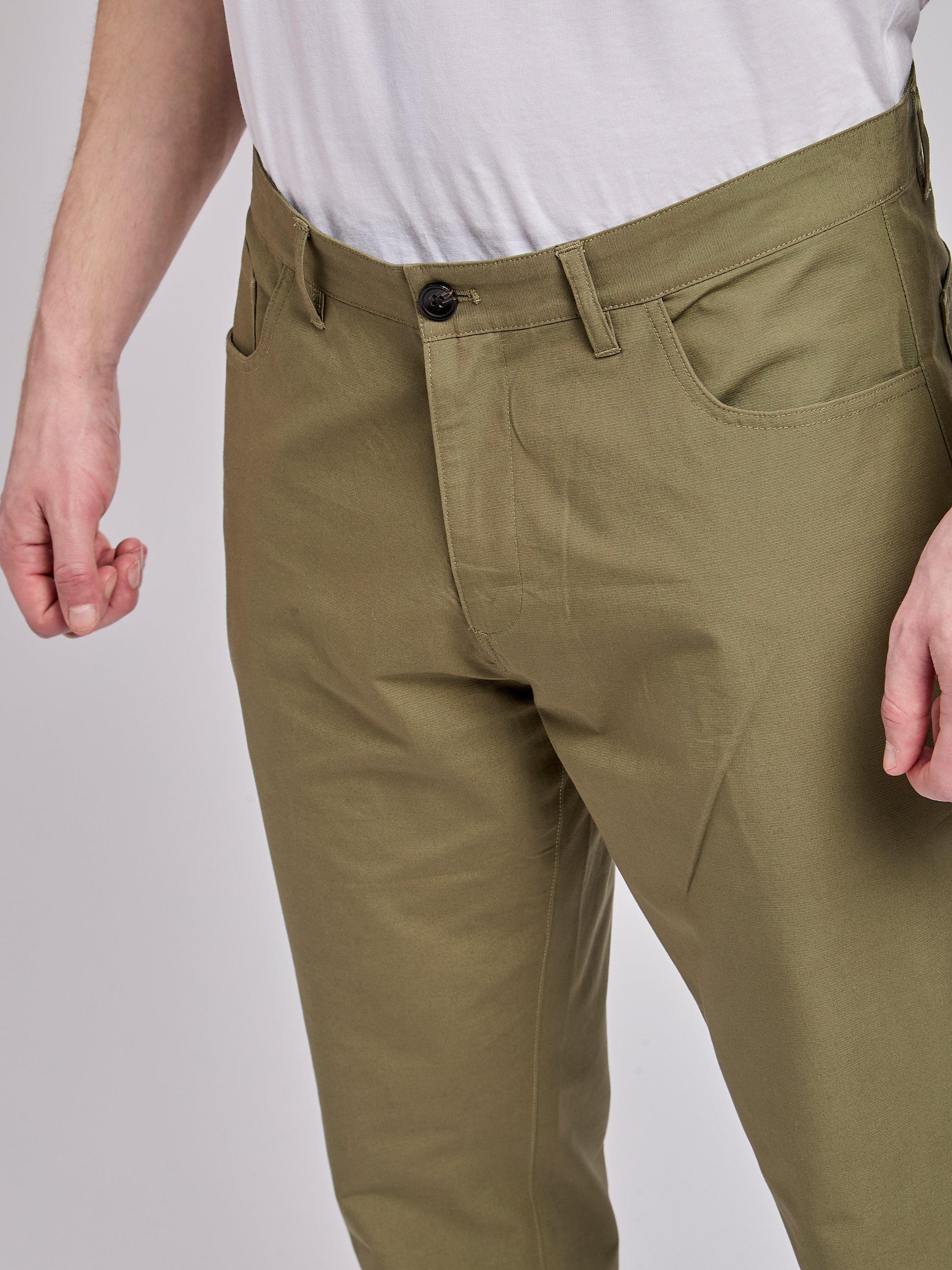 Product image 3 of 5, which shows Ben Sherman Cotton Straight Tapered Trousers, Olive, 30R