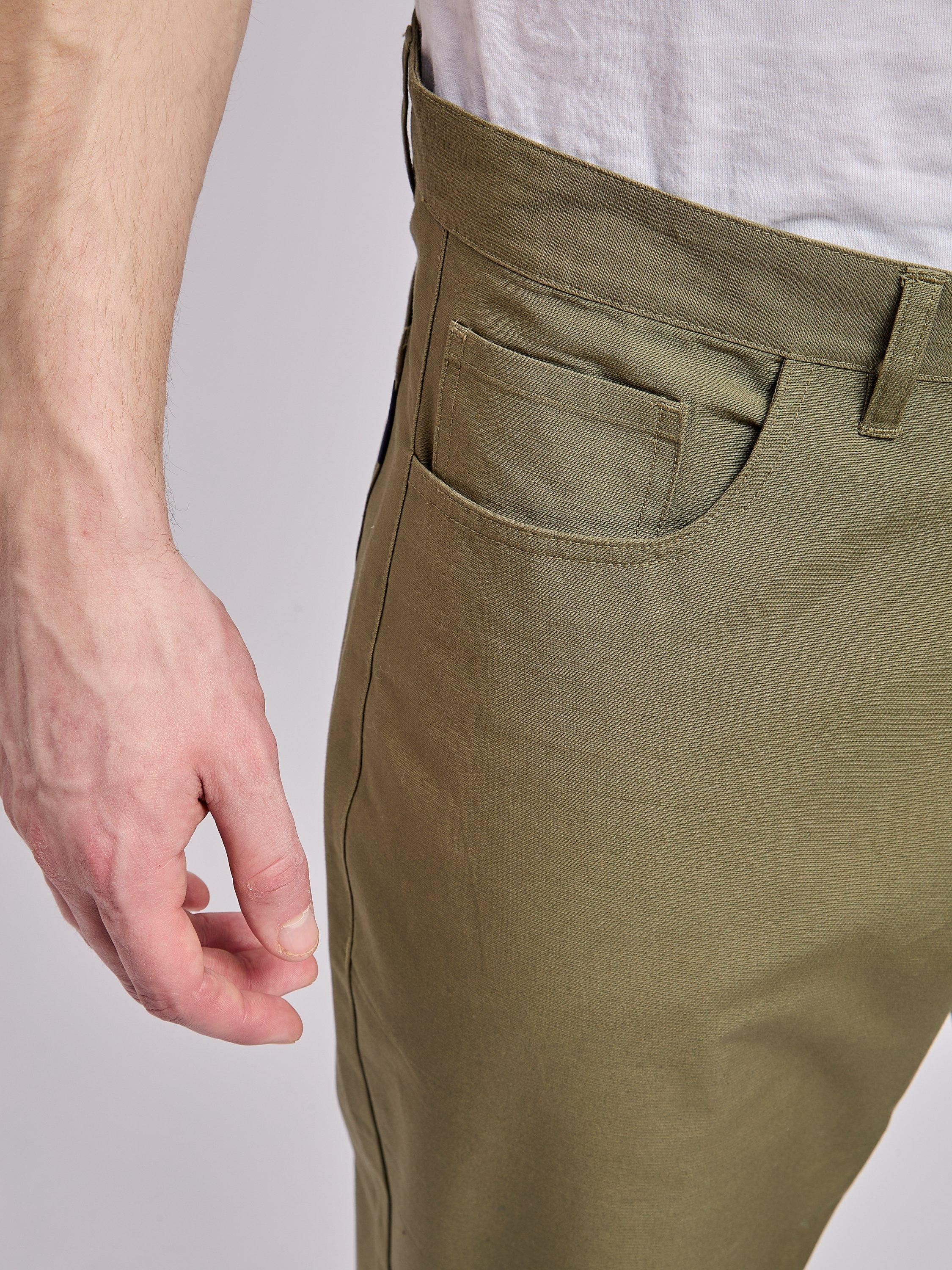 Product image 4 of 5, which shows Ben Sherman Cotton Straight Tapered Trousers, Olive, 30R