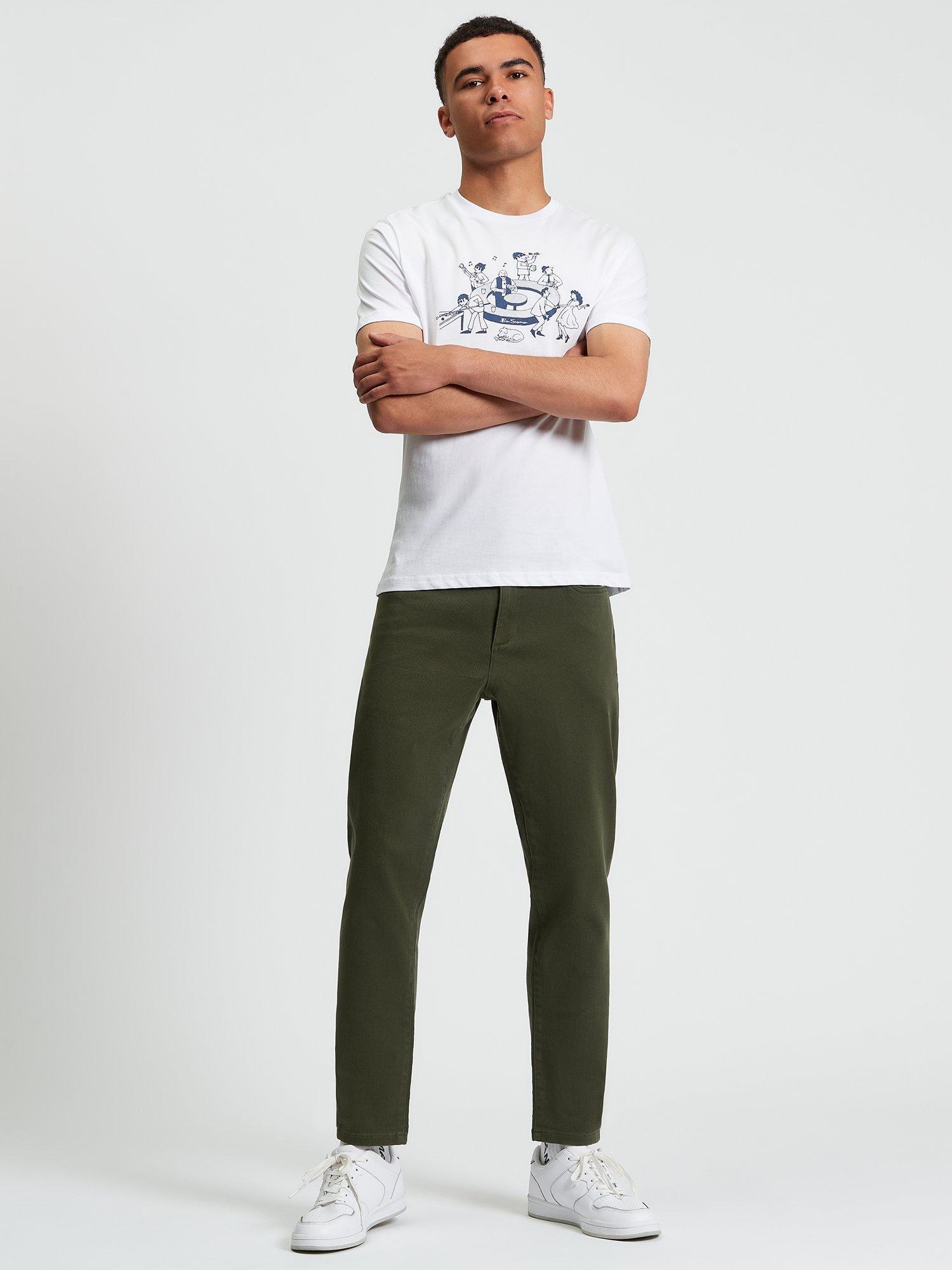Product image 1 of 5, which shows Ben Sherman Cotton Blend Twill Trousers, Khaki, 28R