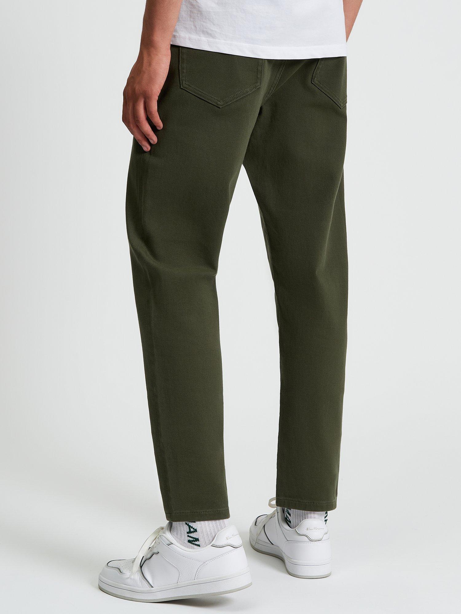 Product image 2 of 5, which shows Ben Sherman Cotton Blend Twill Trousers, Khaki, 28R