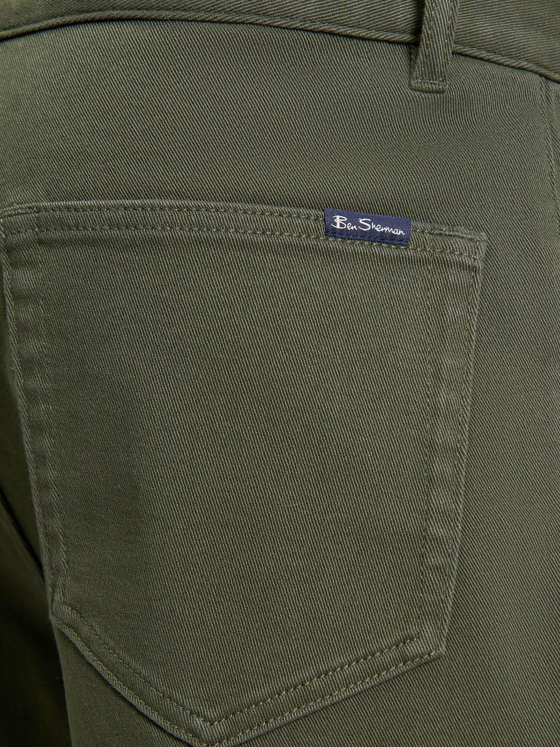 Product image 4 of 5, which shows Ben Sherman Cotton Blend Twill Trousers, Khaki, 28R