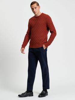 Ben Sherman Cotton Tapered Corduroy Trousers, Dark Navy