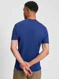 Ben Sherman Cotton Regular Fit Short Sleeve Soundwave Geometric Print T-Shirt, Persian Blue