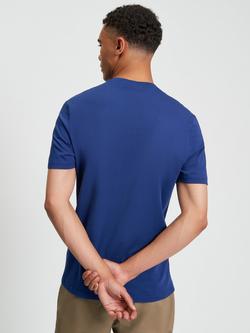 Ben Sherman Cotton Regular Fit Short Sleeve Soundwave Geometric Print T-Shirt, Persian Blue - view 2, Persian Blue