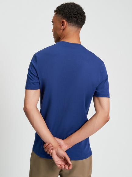 Ben Sherman Cotton Regular Fit Short Sleeve Soundwave Geometric Print T-Shirt, Persian Blue - view 2, Persian Blue
