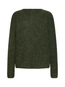 ICHI Kamara Fine Knit Cardigan - view 2, Rifle Green