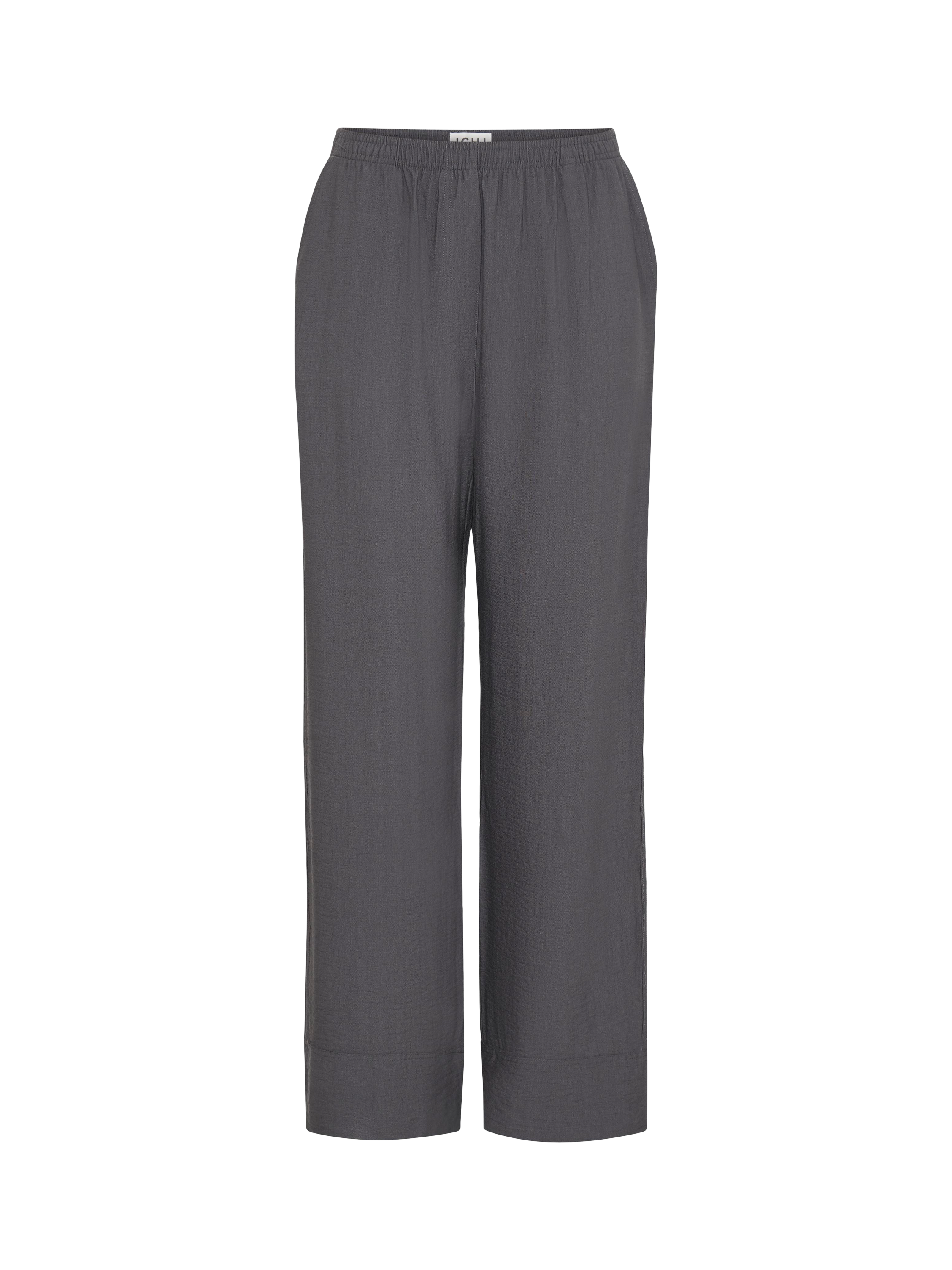 Product image 5 of 7, which shows ICHI Fazima Tailored Trousers, Gray Pinstripe, 8