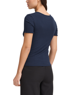 ICHI Cella Ribbed T-Shirt, Total Eclipse - view 2, Total Eclipse