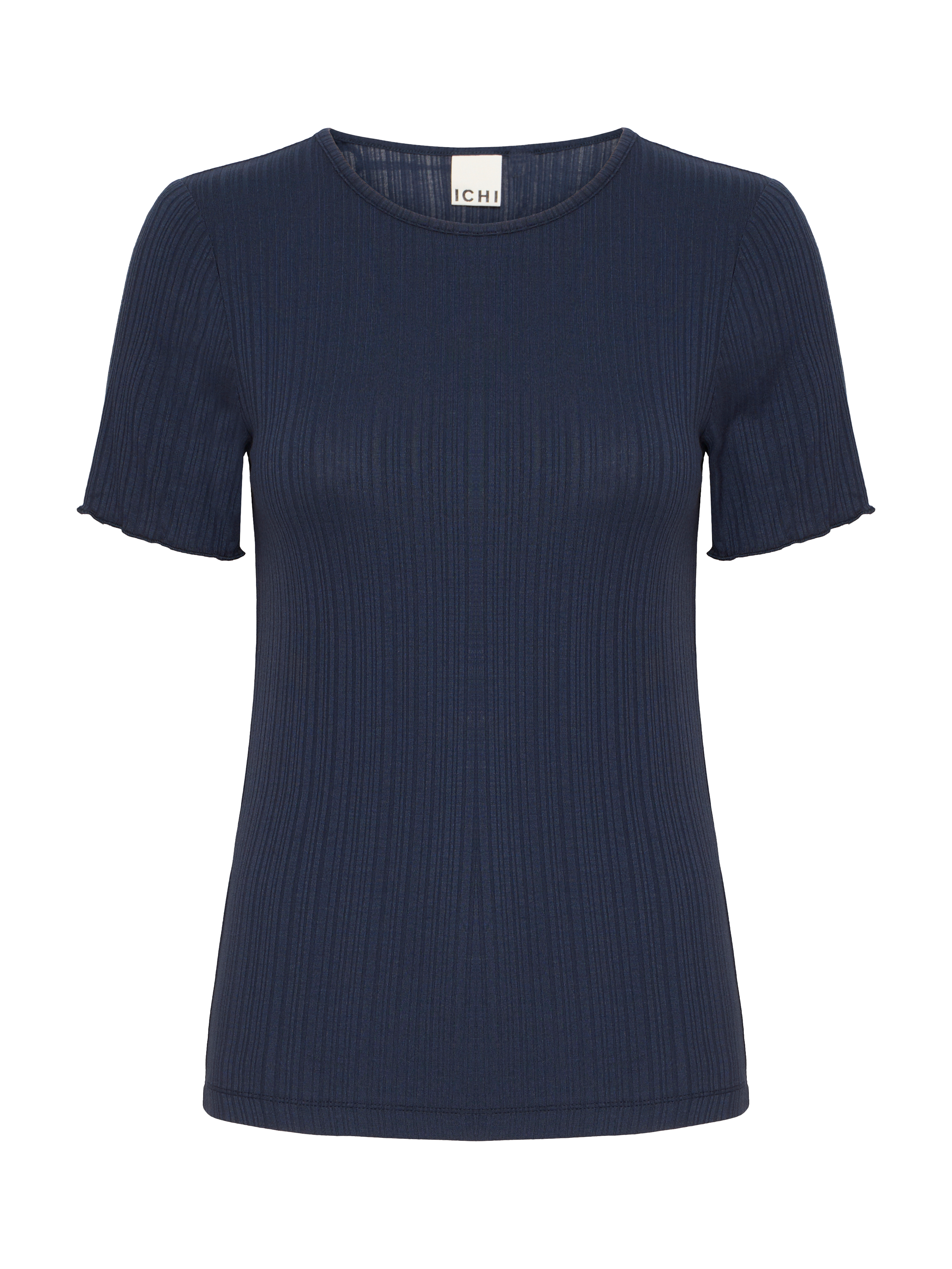 Product image 5 of 7, which shows ICHI Cella Ribbed T-Shirt, Total Eclipse, XXL