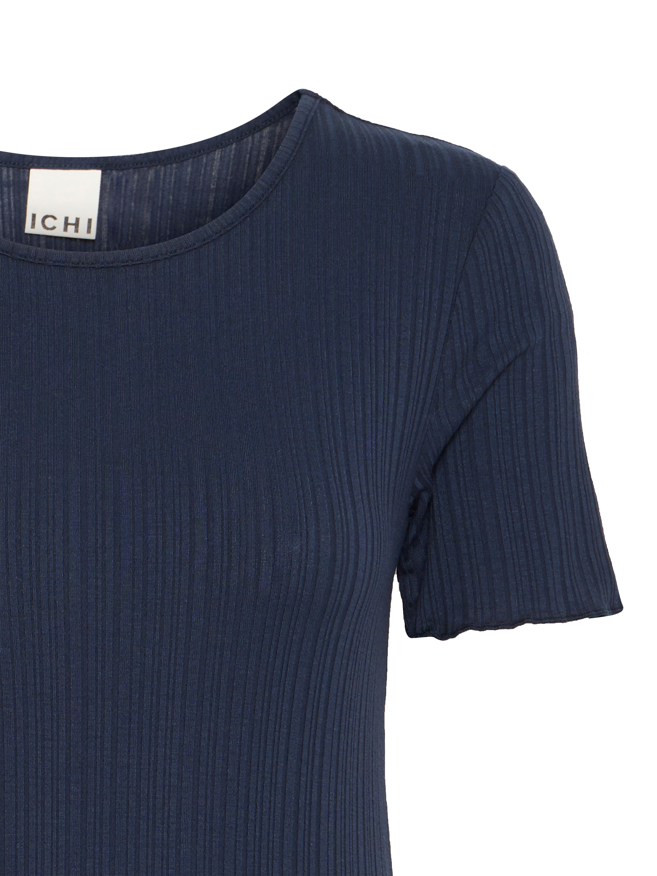 Product image 7 of 7, which shows ICHI Cella Ribbed T-Shirt, Total Eclipse, XXL