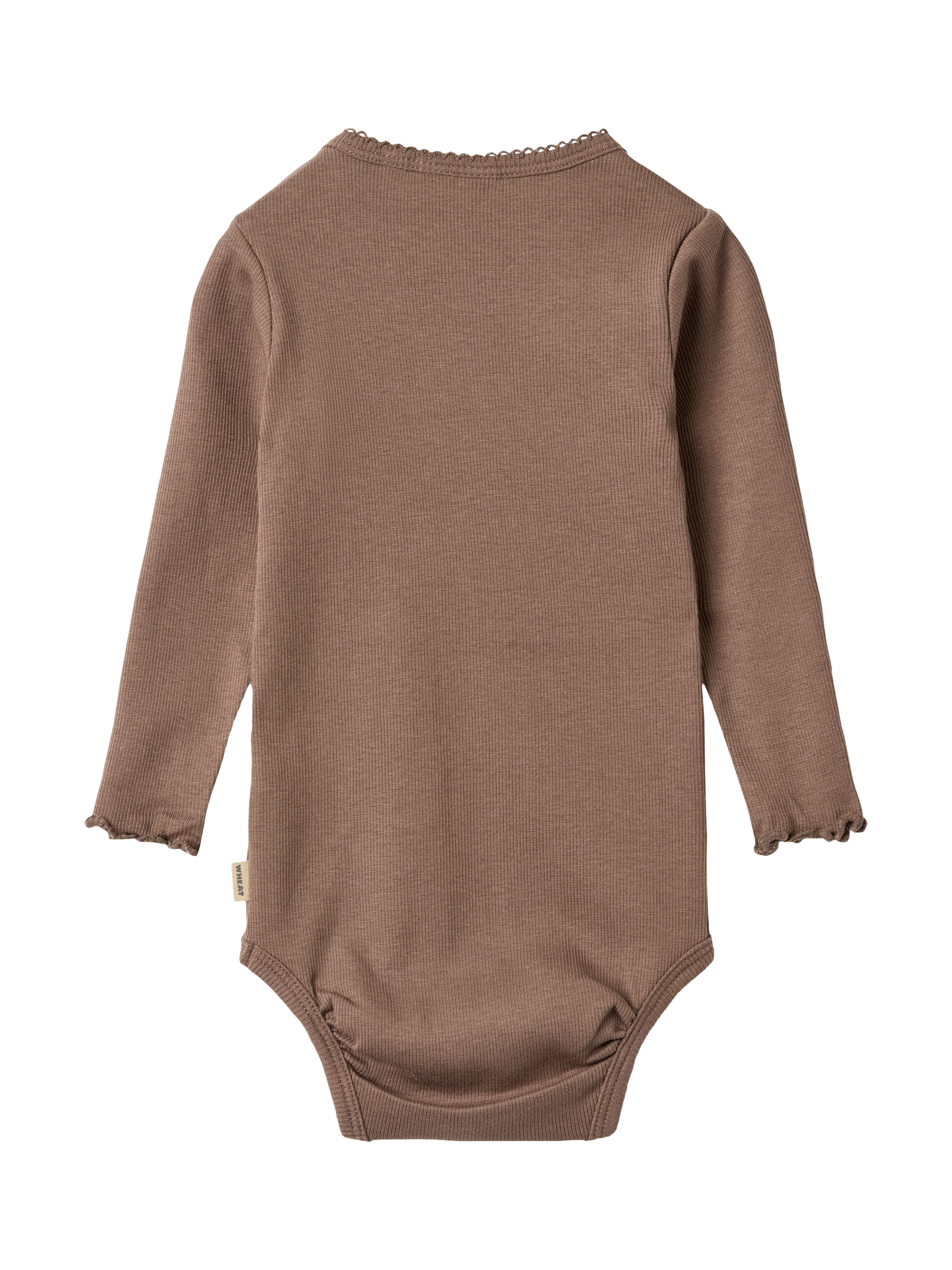Product image 2 of 2, which shows WHEAT Baby Regitze Cotton Bodysuit, Toffee Brown, 6 months