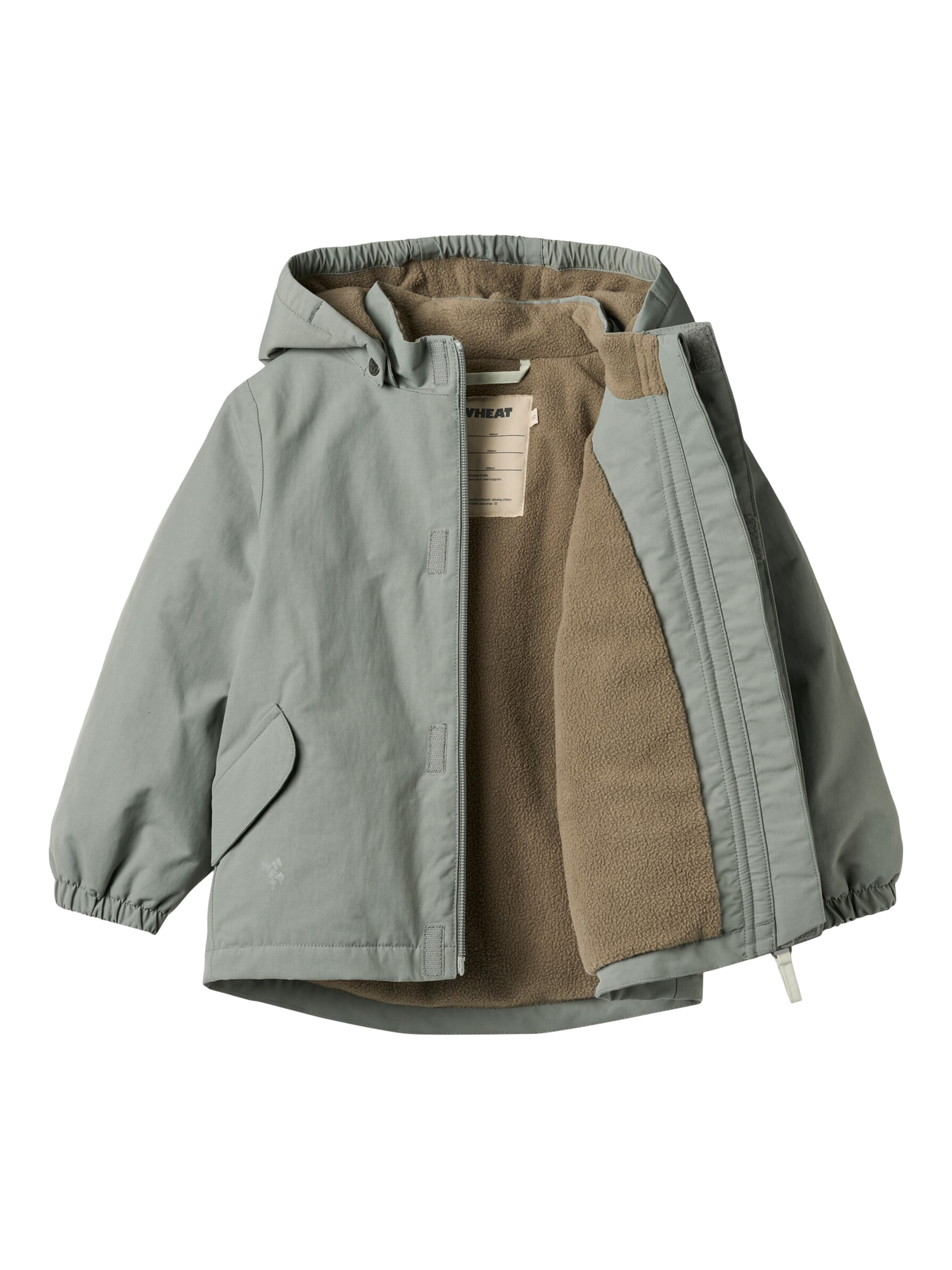 Product image 3 of 4, which shows WHEAT Kids' Waterproof Hooded Tech Jacket, Thunder Sky, 12 months