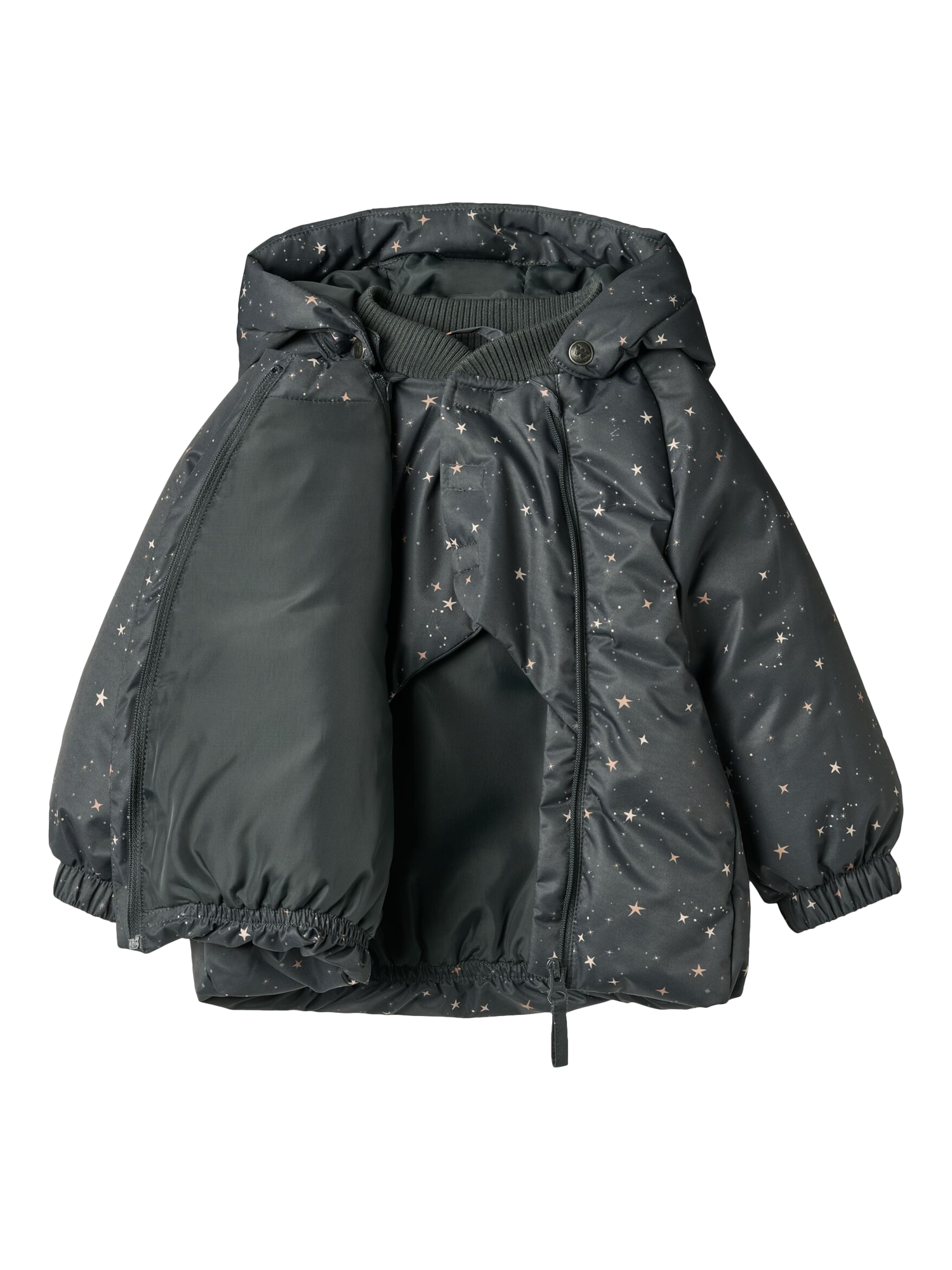 Product image 3 of 4, which shows WHEAT Baby Morgen Winter Puffer Jacket, Black Sea, 6 months