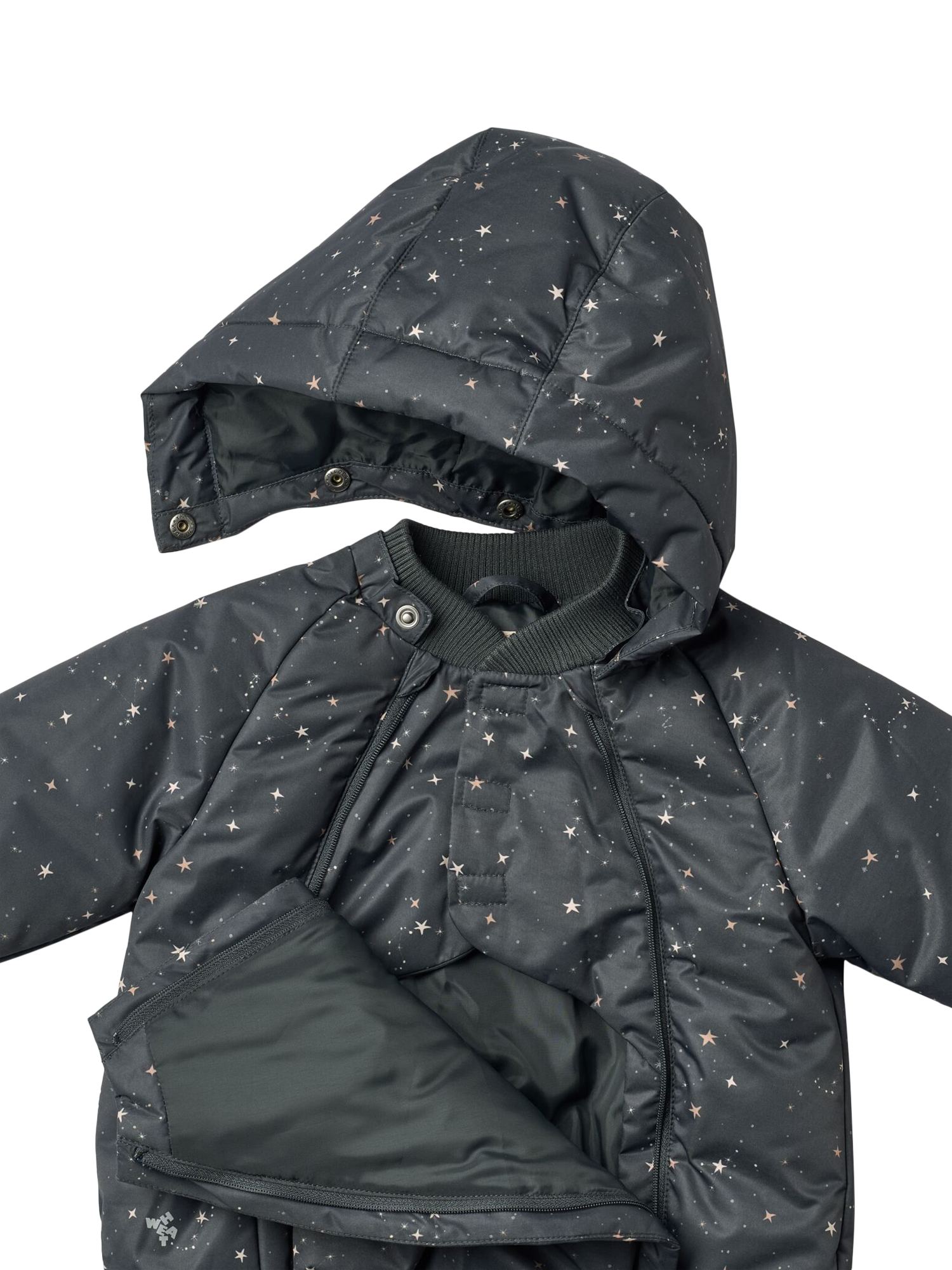 Product image 4 of 4, which shows WHEAT Baby Morgen Winter Puffer Jacket, Black Sea, 6 months