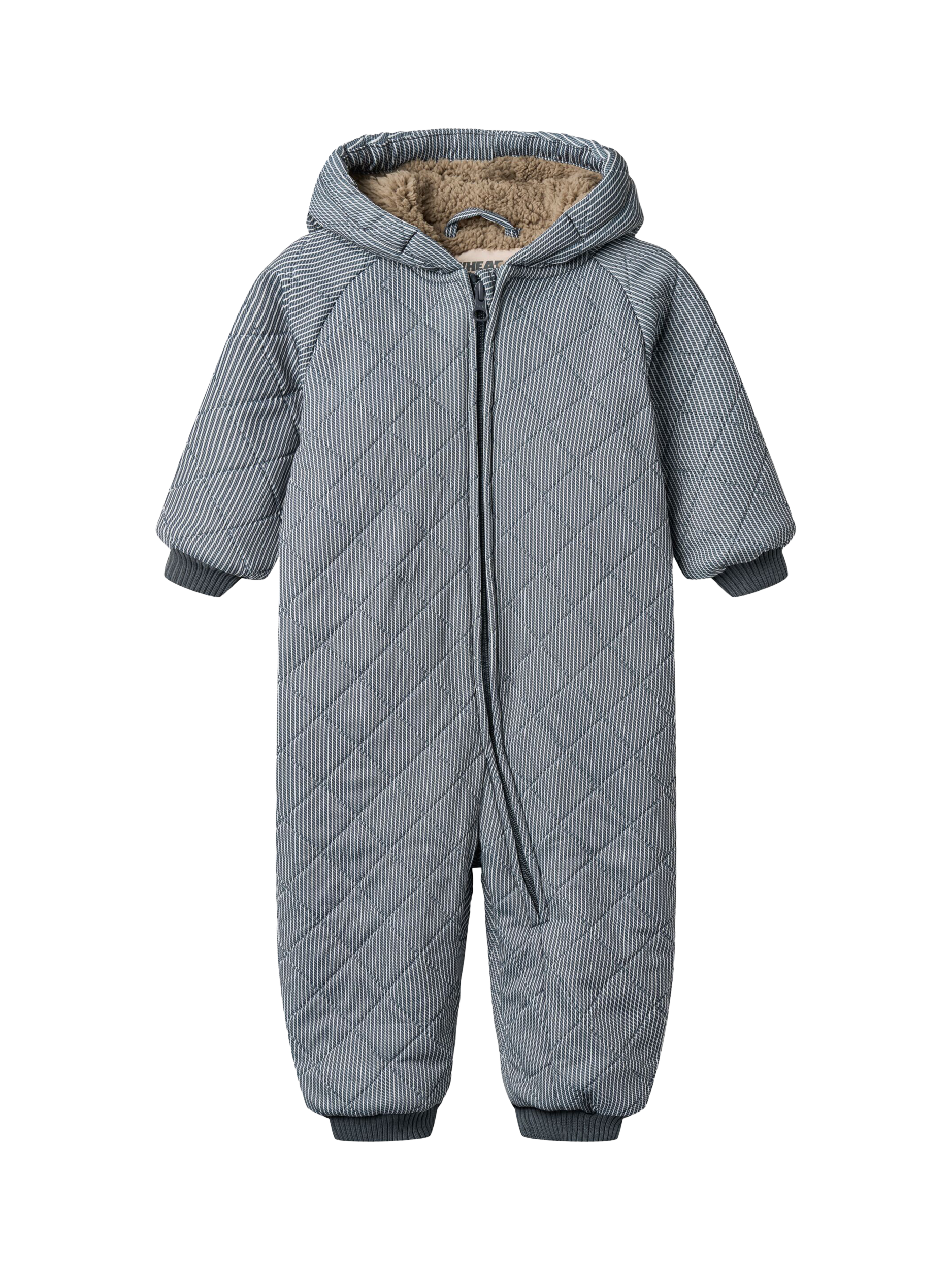 Product image 1 of 2, which shows WHEAT Baby Thermo Hooded Jacket Suit, Ink, 3 months
