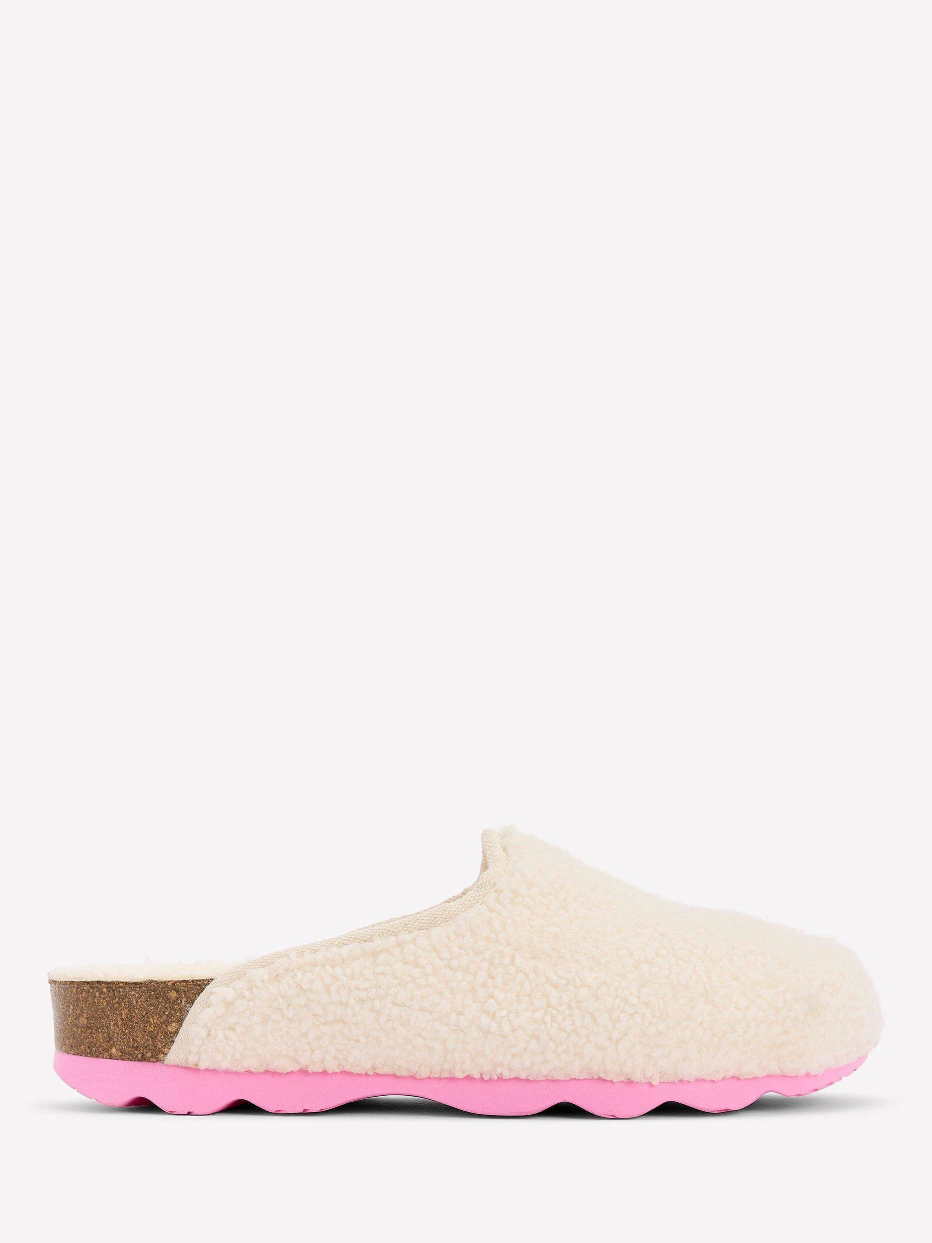 Product image 1 of 4, which shows Boden Contrast Sole Mule Slipper , Natural, 6