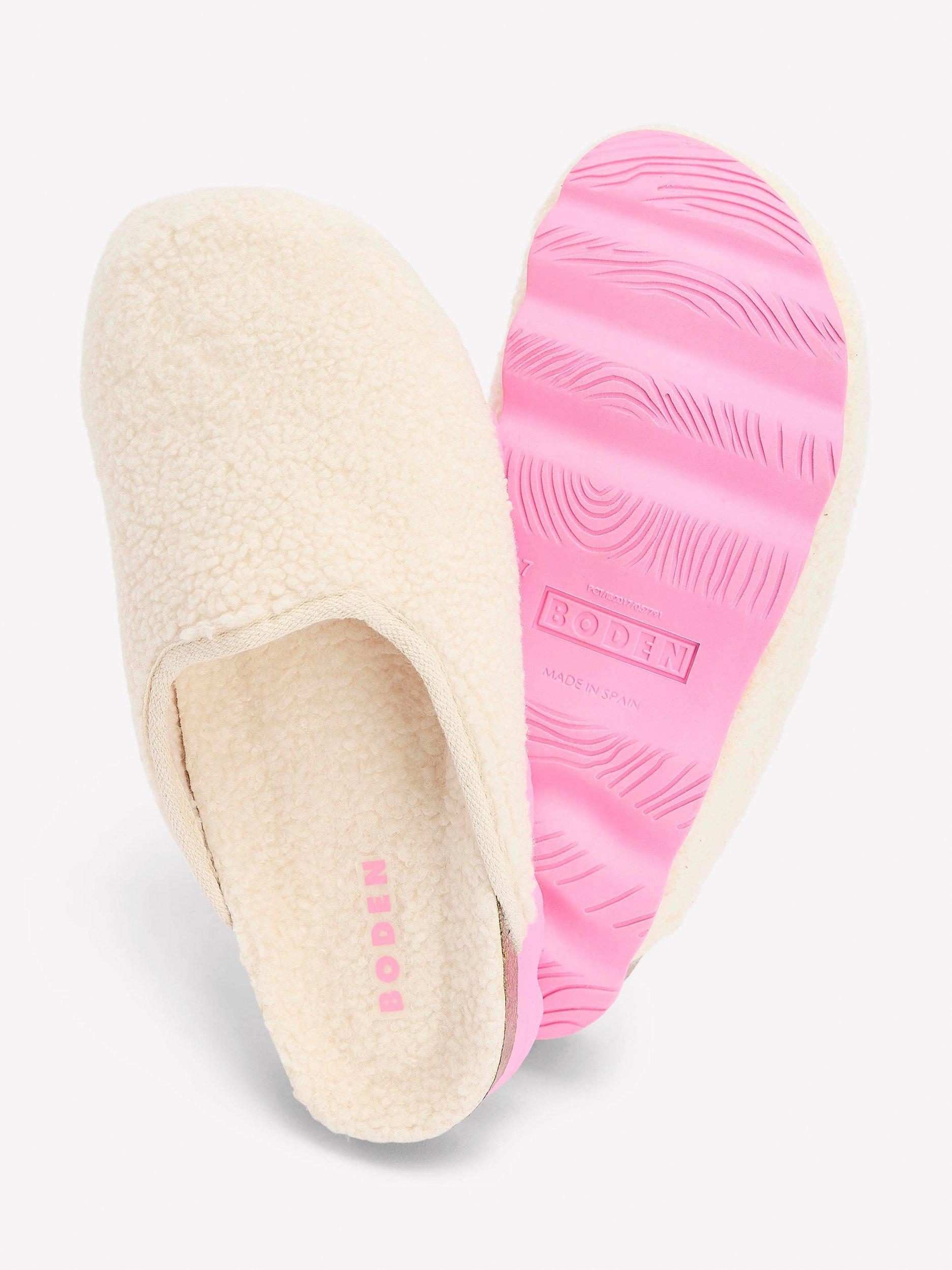 Product image 3 of 4, which shows Boden Contrast Sole Mule Slipper , Natural, 6