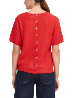 ICHI Kamara Short Sleeve Jumper - view 2, Fiery Red