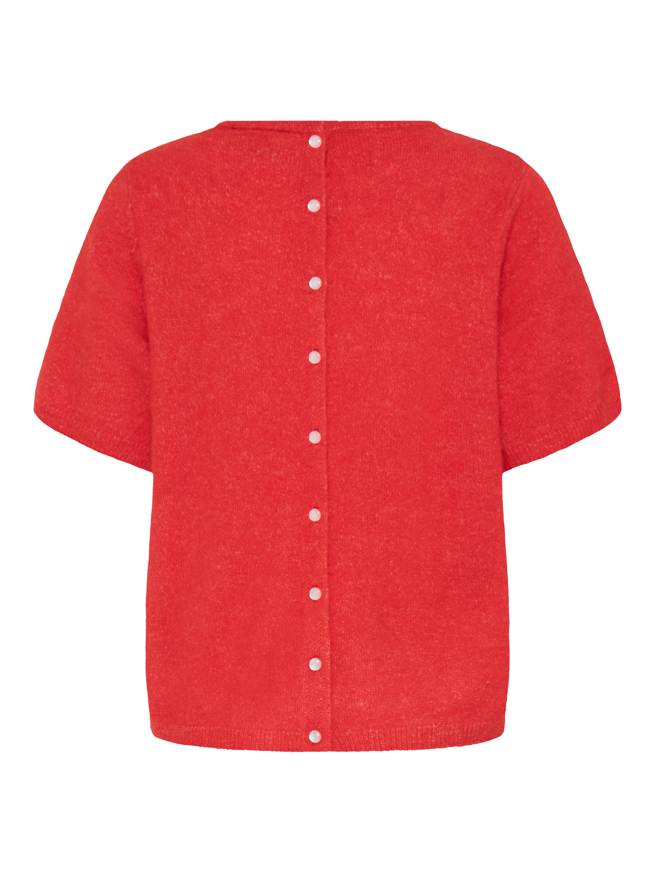 Product image 6 of 7, which shows ICHI Kamara Short Sleeve Jumper, Fiery Red, XS