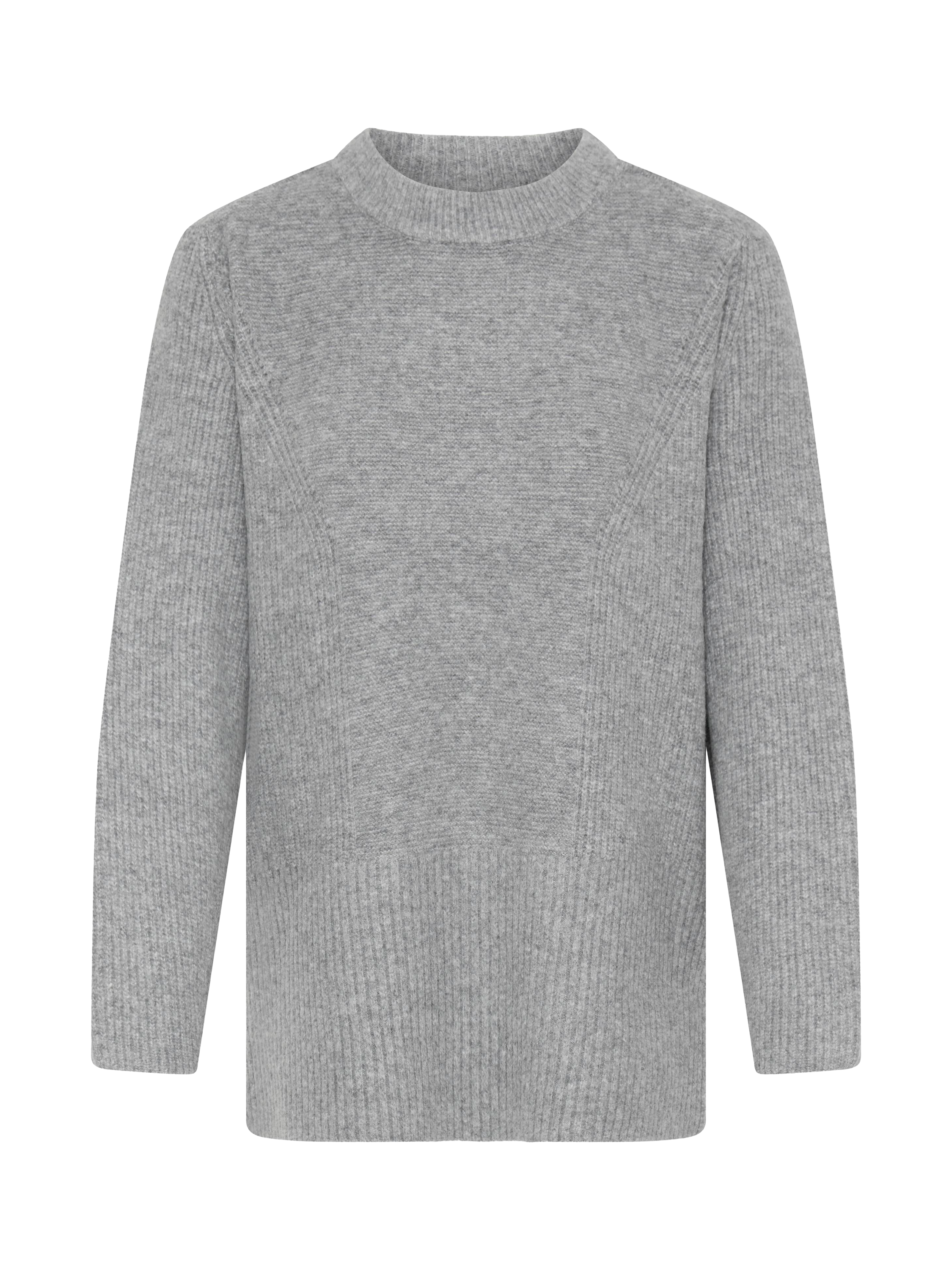 Product image 5 of 7, which shows ICHI Ducie Crew Neck Jumper, Grey, XXL