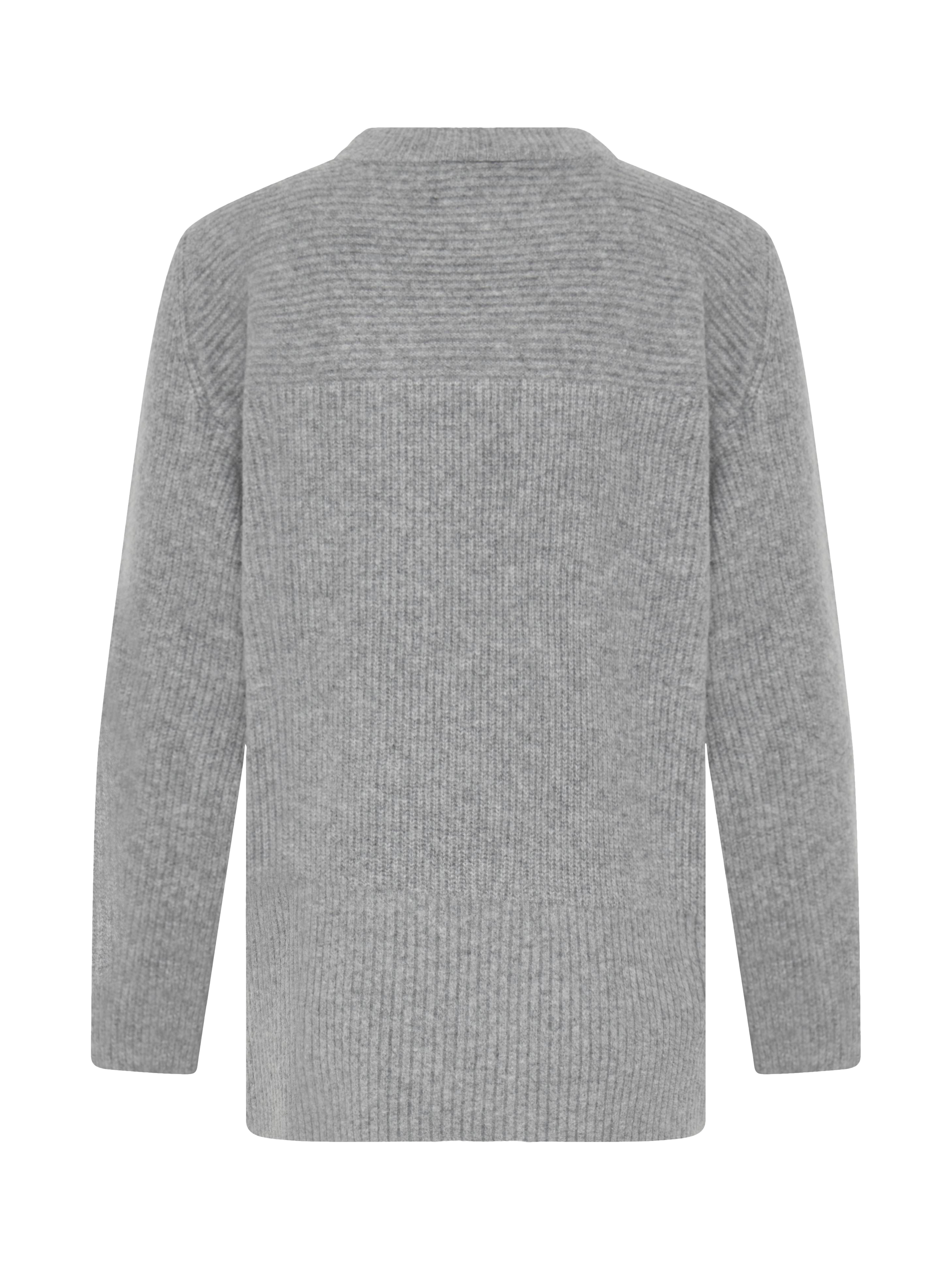 Product image 6 of 7, which shows ICHI Ducie Crew Neck Jumper, Grey, XXL