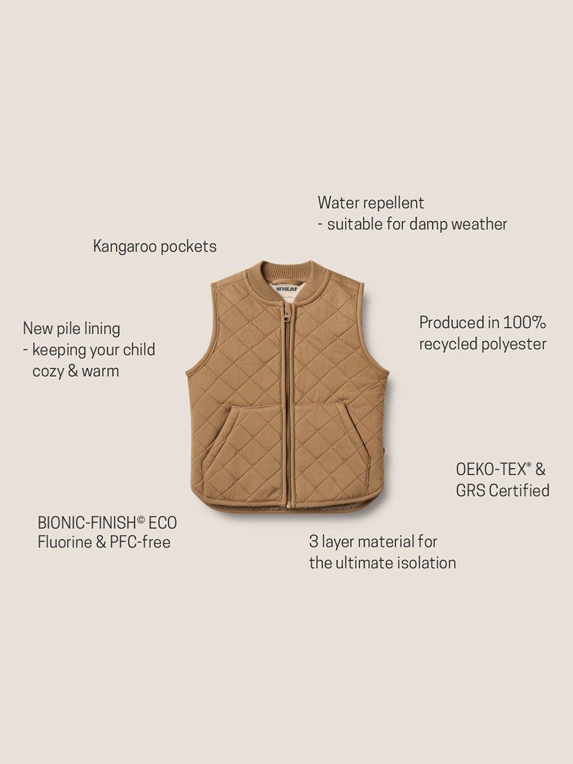 Product image 3 of 3, which shows WHEAT Kids' Thermo Gilet , Hazel, 2 years