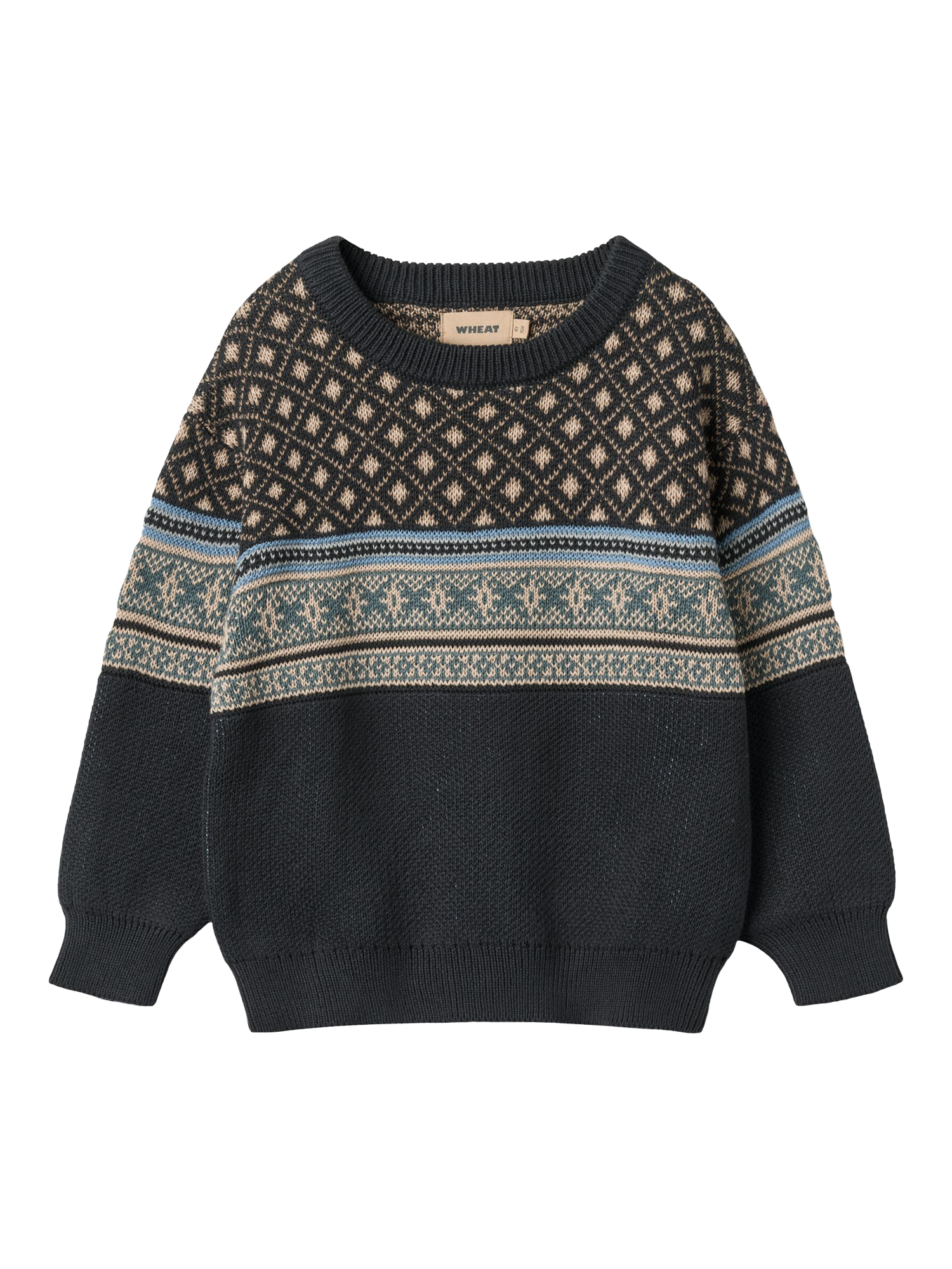 WHEAT Kids' Organic Cotton Jaquard Pullover