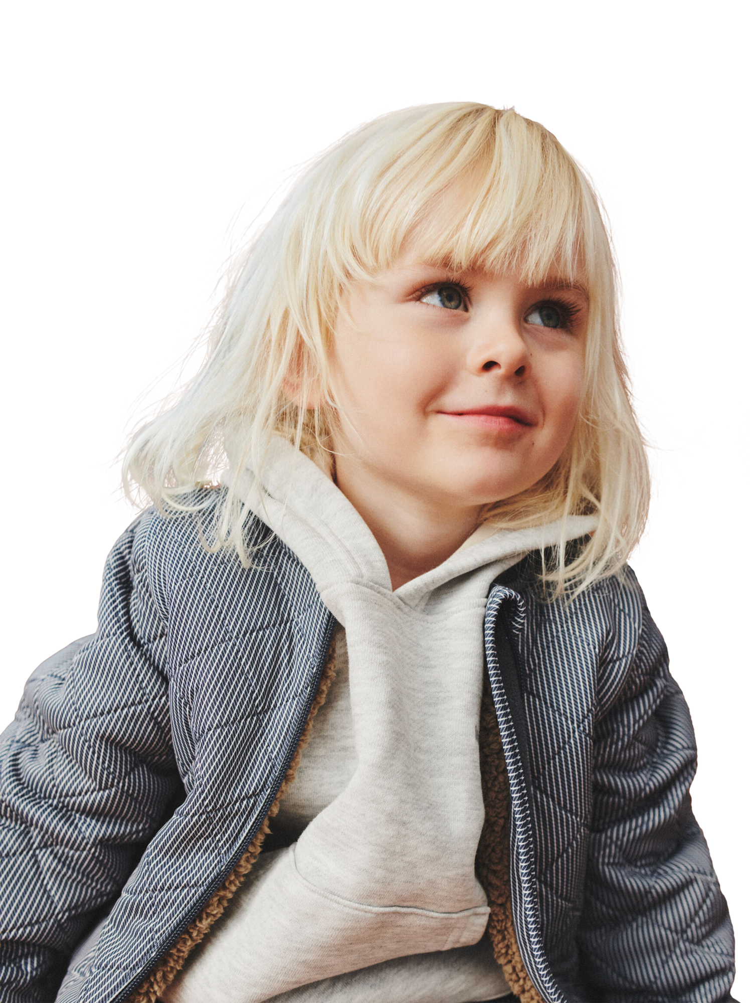 Product image 2 of 6, which shows WHEAT Kids' Stripe Quilted Thermo Jacket, Ink/Multi, 4 years