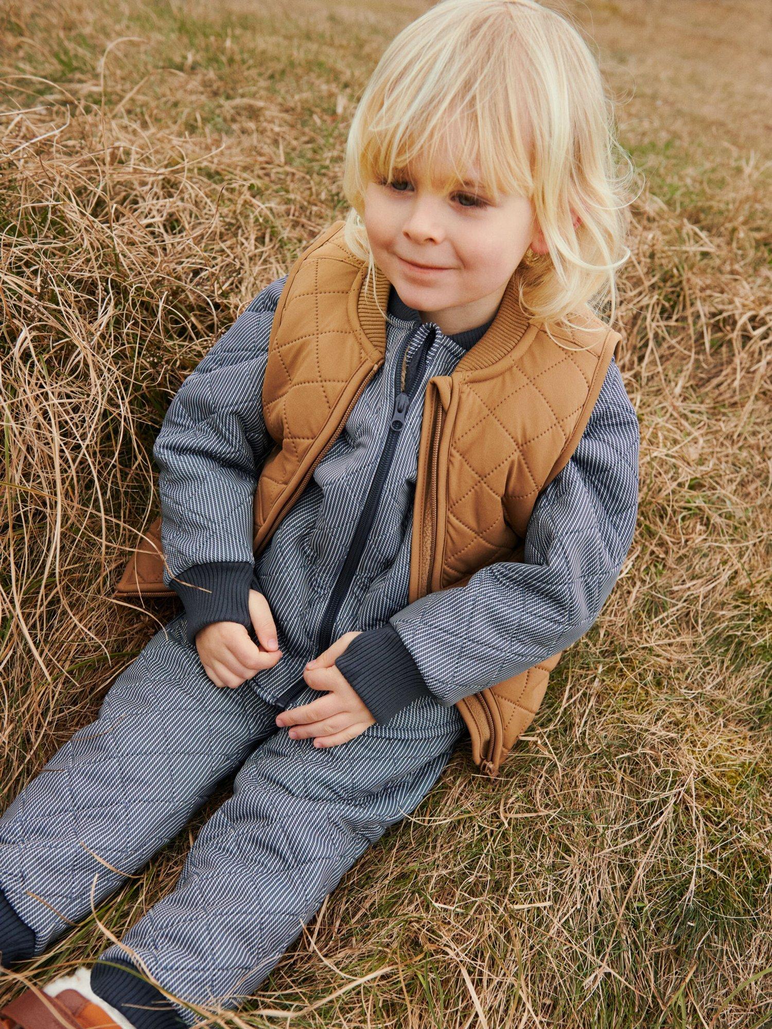 Product image 5 of 6, which shows WHEAT Kids' Stripe Quilted Thermo Jacket, Ink/Multi, 4 years