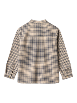 WHEAT Kids' Cotton Long Sleeved Checked Shirt - view 2, Blue