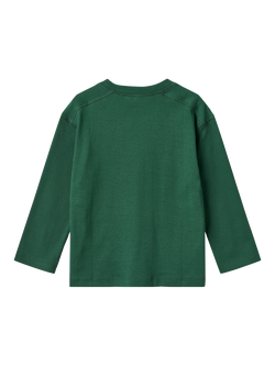 WHEAT Kids' Organic Cotton Graphic Long Sleeve Crew Neck T-shirt - view 2, Kale