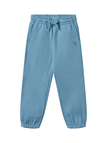 WHEAT Kids' Organic Cotton Tapered Joggers, Winter Blue
